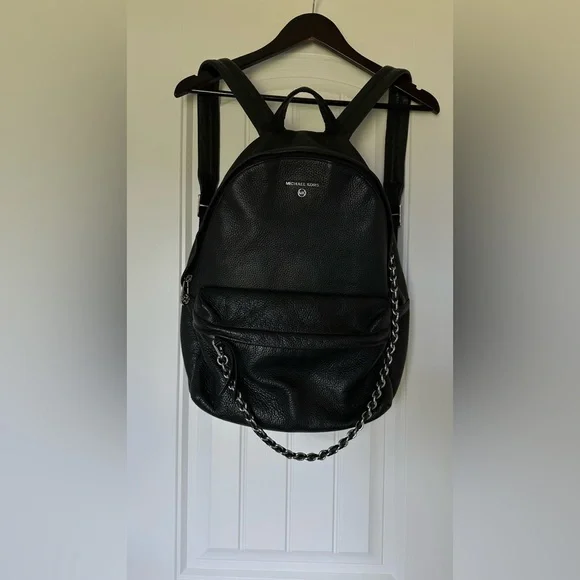 Black Michael Kors leather genuine NWT backpack MICHAEL KORS MD BLACK PEBBLED LEATHER FREYA BACKPACK  main image 3